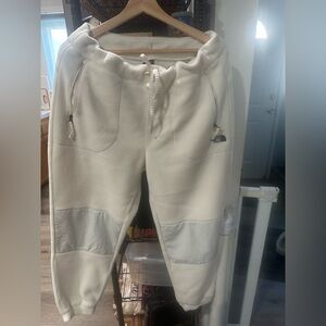 Northface white/cream color fleece sweatpants